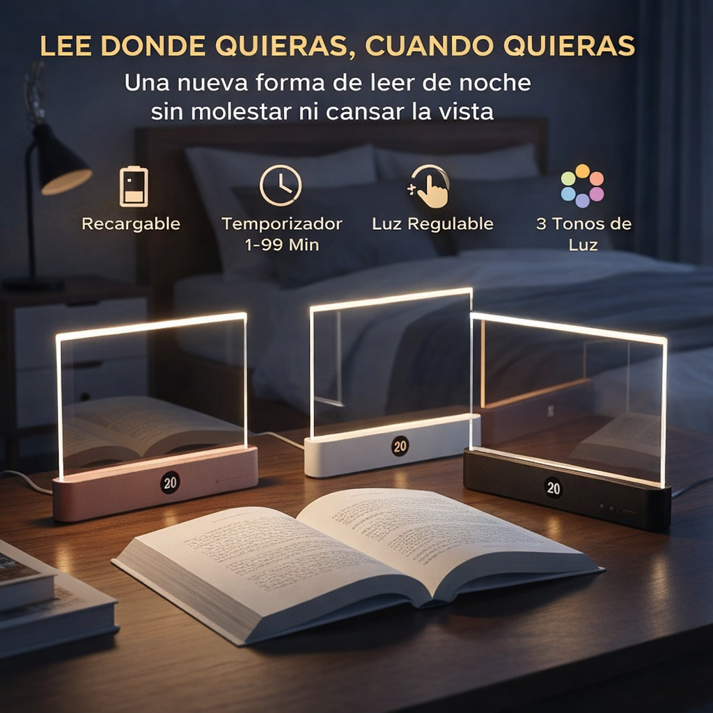 Luz tenue diseñada para leer sin cansar tus ojos