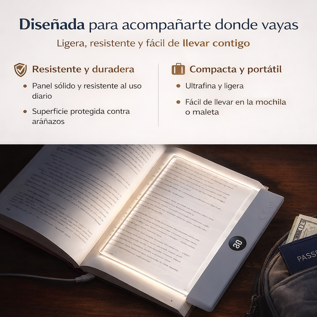 Luz tenue diseñada para leer sin cansar tus ojos